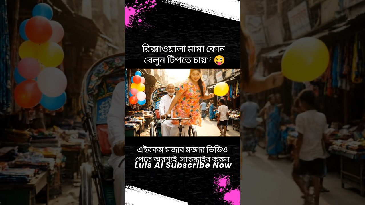 রিক্সাওয়ালা মামা মেয়েটির বেলুন টিপতে চাইলো😜#shorts #banglacomedy #viralvideo