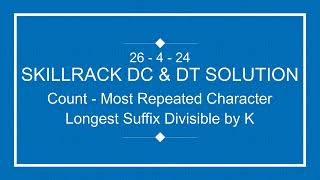 SKILLRACK DAILY CHALLENGE AND DAILY TEST SOLUTION | 26-04 | C++ | Java | Python