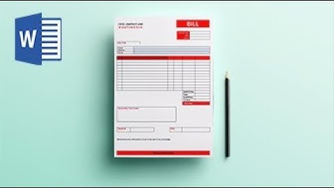 MS WORD Tutorial | How to DESIGN Bill or Invoice with MS WORD