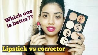 Red lipstick vs orange corrector | How to hide dark circles | Corrector vs Lipstick
