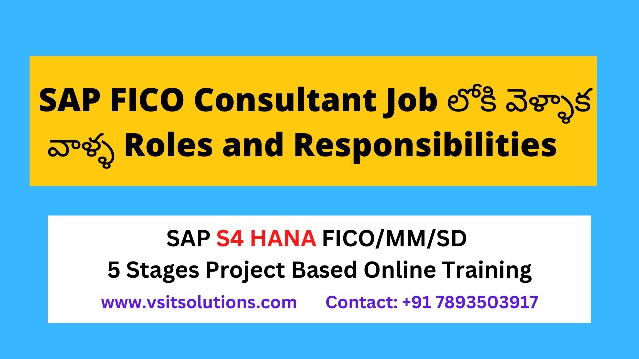Roles And Responsibilities Of Sap Fico Consultant | Sap Fico In Telugu | By  Veera Bs - Youtube