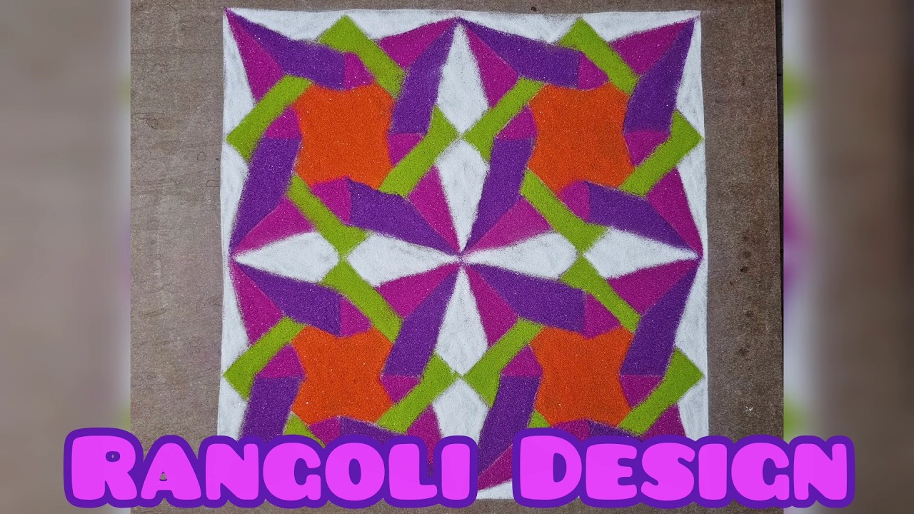 Rangoli Design 193 | Colourful Rangoli | 3D Rangoli | Easy & Simple ...