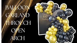 Open arch Black & Gold Balloon Garland | Elegant Cascading Design Tutorial #balloon #diy #birthday