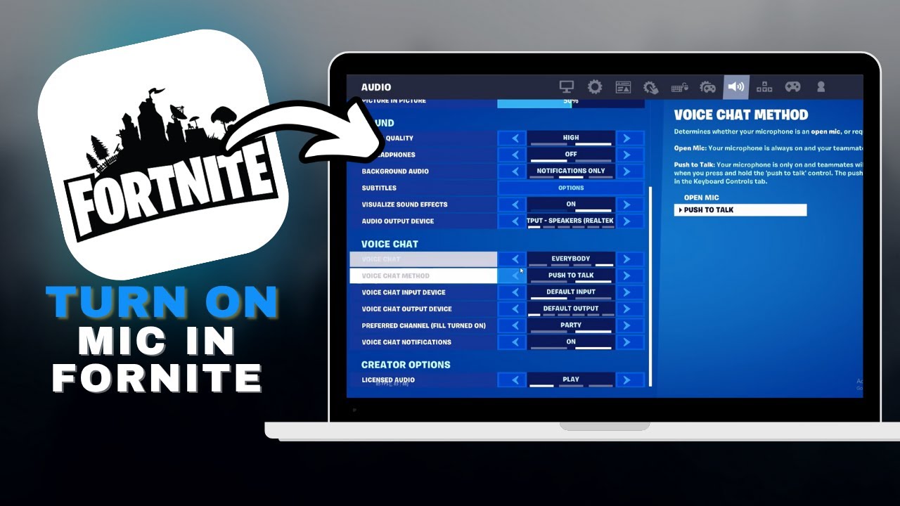 How To Turn On Your Mic In Fortnite in SECONDS! - YouTube