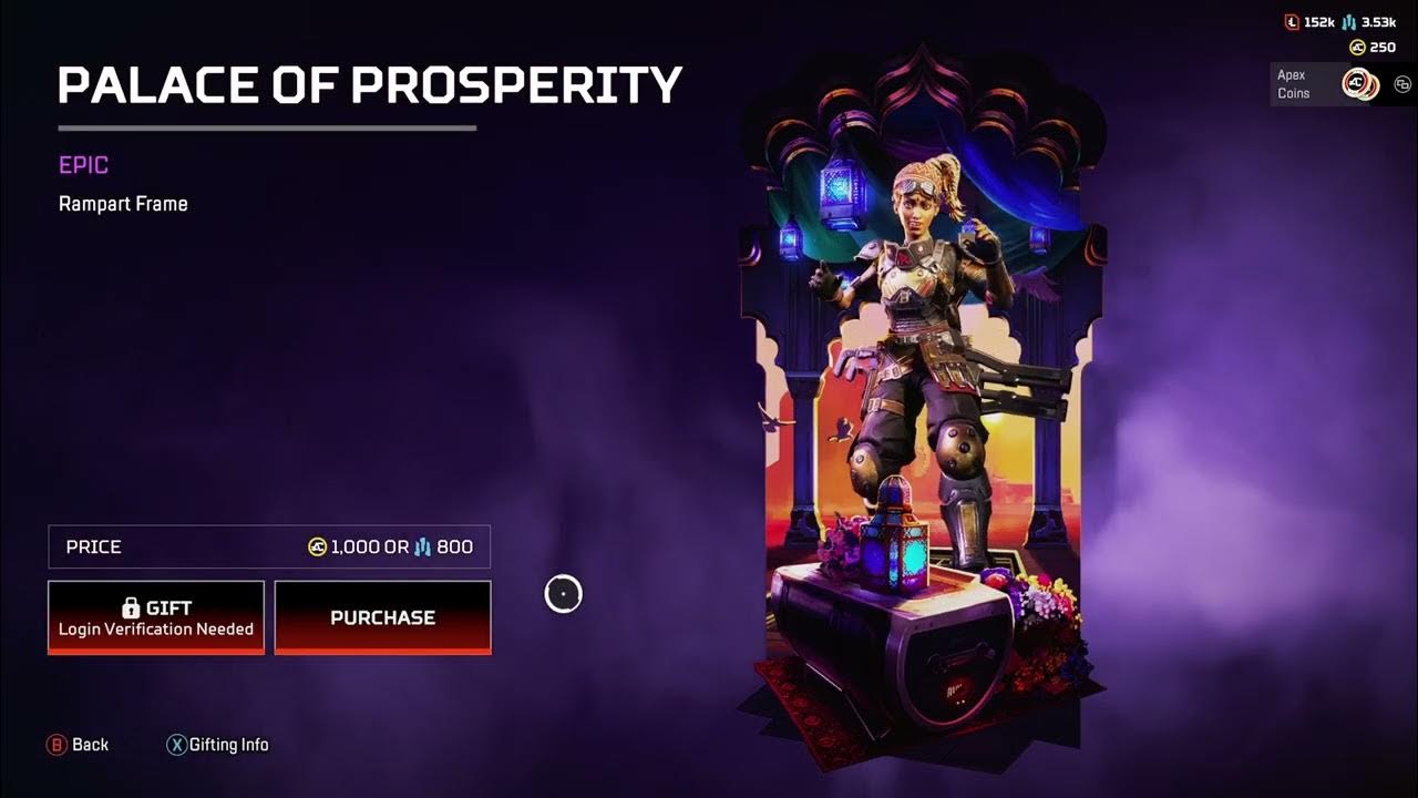 New Epic Frame for Rampart (Palace of Prosperity), S16 Veiled CE [Apex