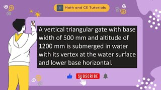 HPGE Situation 1: Hydrostatic Force on Plane Surfaces (CELE May 2022)