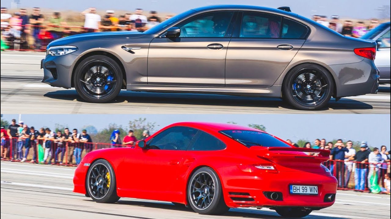 Bmw M5 F90 vs Porsche 997 Turbo 1300 HP - Drag Race Arad 2019 - YouTube