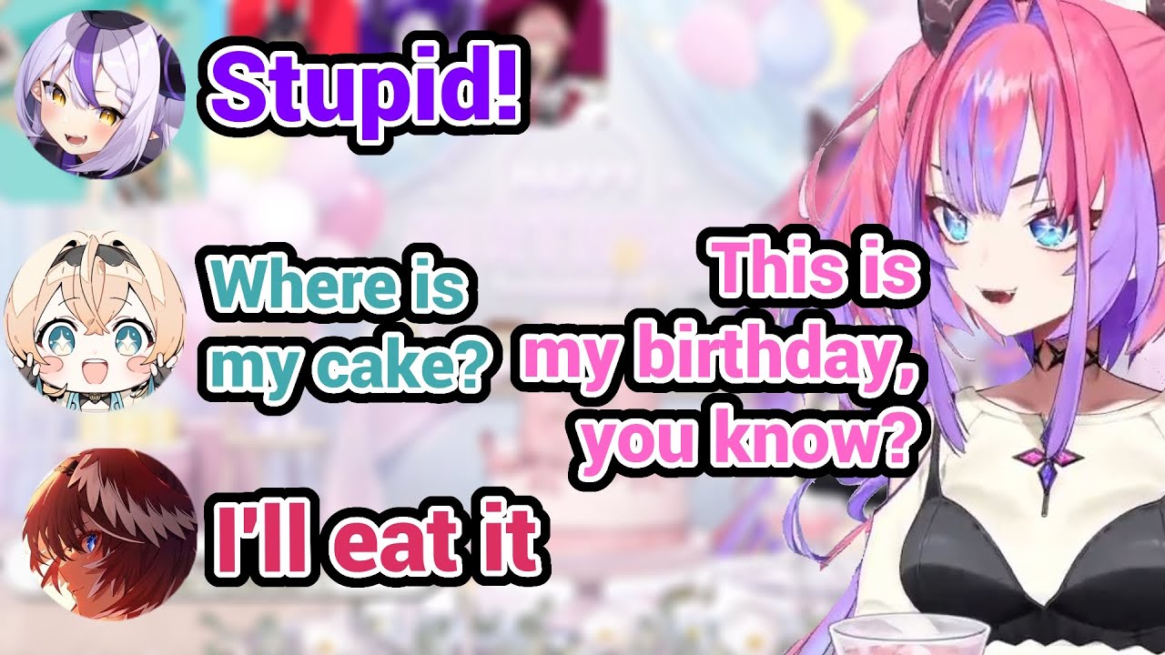 Laplus, Lui, Iroha Came to Vivi's Birthday Party and Iroha Really Wants Vivi's Cake, She's So Cute!!