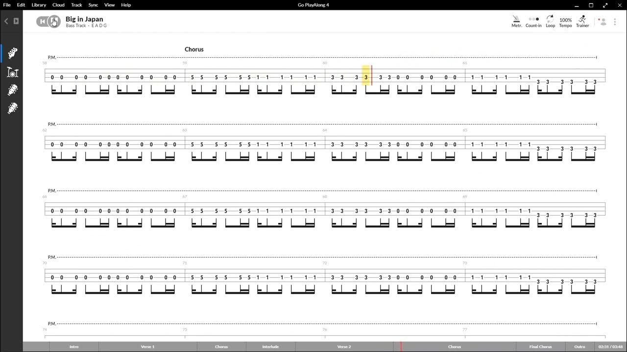 Alphaville Big In Japan (Play Along Bass Tab) YouTube