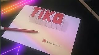 Membuat Tulisan Nama Fika 3D,Sederhana Dan Mudah.