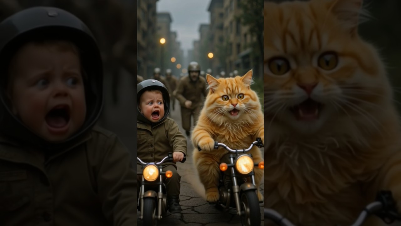 HAPPY RIDE 🐱🚲 — Then chaos hits instantly 😳