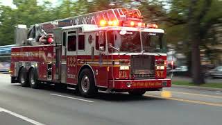 *AIR HORNS* FDNY  Ladder 122 responding to 10-75 in Brooklyn