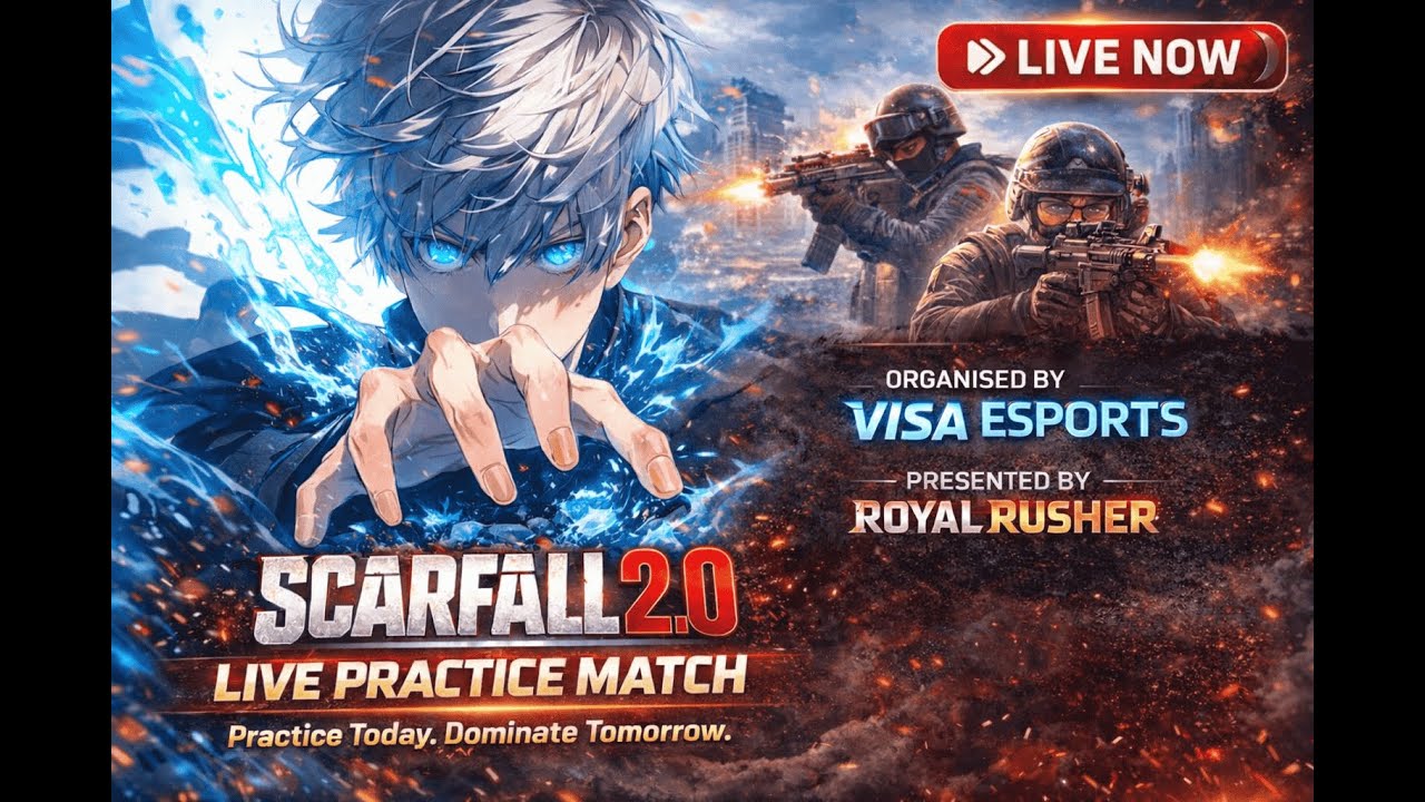 LIVE NOW 🔴 SCARFALL Practice Match | High-Voltage Battle Royale | VISA Esports × Royal Rusher