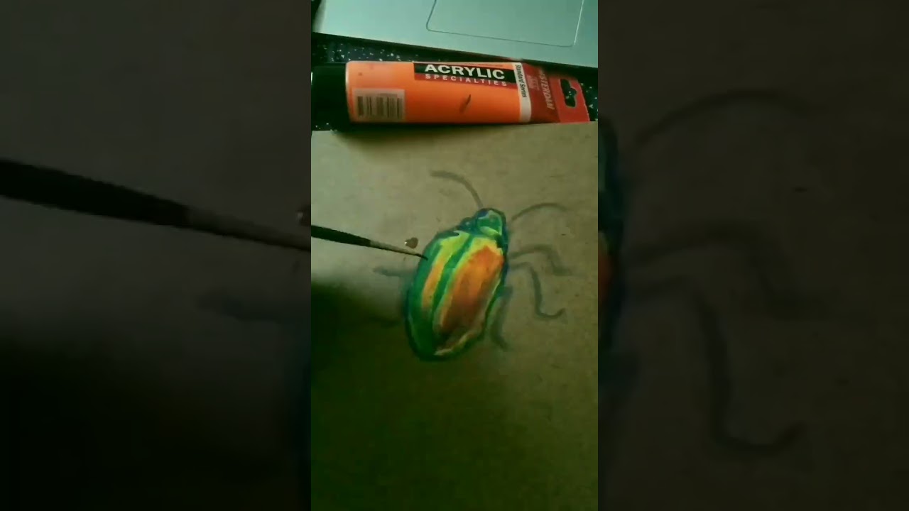 Teona.L - 7 second Acrylic Beetle painting. (August, 2022)