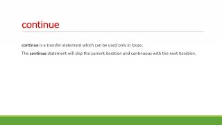 Continue Statement Theory 053
