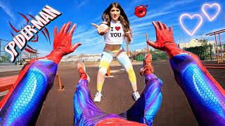 ALL STORIES SPIDER-MAN VS BEAUTIFUL FITNESS GIRL (Love Romantic ParkourPOV)