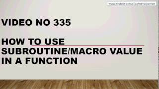 Learn Excel - Video 335- VBA -How to Call Function from a Macro - Important concept