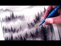 How to Draw a Misty Forest Landscape