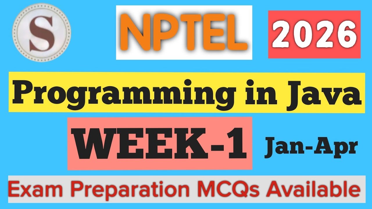 NPTEL Programming in Java Week 1 Assignment Answers 2026 | Quiz Solution | Jan - April | 