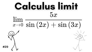 Solving limit of 5x\/sin2x+sin3x | No explanation