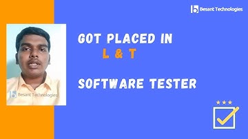 Besant Technologies Anna Nagar Reviews | Anish Civil Engg Got Placed in L & T 4L as Software Tester