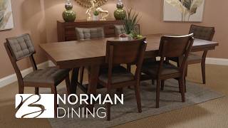 Norman Dining Set with 2 Free Side Chairs | Rustic Wood & Upholstered Seating | Bob Mills Furniture screenshot 1