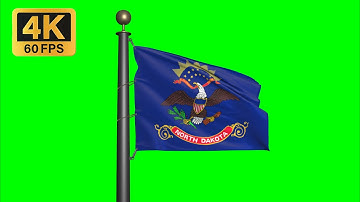 North Dakota waving flag  - Green Screen | Motion background | 4K UHD 60fps | Royalty Free