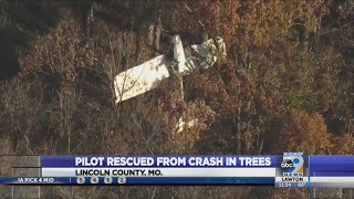 Pilot Rescued from Crash in Trees