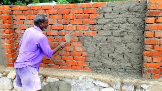 Plastering Compound _ Bricks Compound Wall Plastering to Fastest way|Plastering Brick Wall