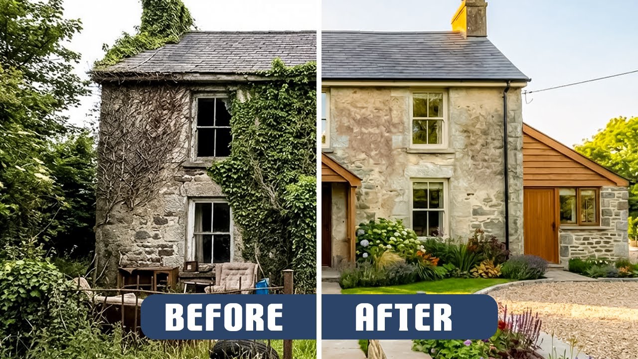 Before vs After abandon house get into life.