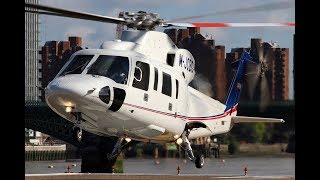 JCB Sikorsky S76 C++ MJCBC Helicopter / Start Up and Take Off London Battersea Heliport
