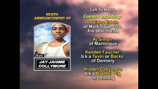 Jay Jahime Collymore  ~ Long Obituary