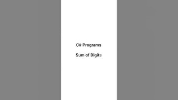 C# Programs || Sum of Digits || #coding #csharpprogramming #interview #programminglife #csharp