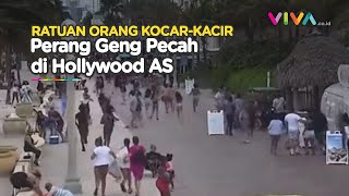 2 Geng Baku Tembak Hollywood, Ratusan Orang Ngibrit Kepanikan
