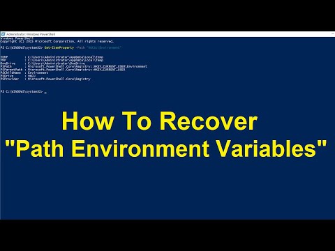 How To Recover Path Environment Variables On Windows 10/8/7