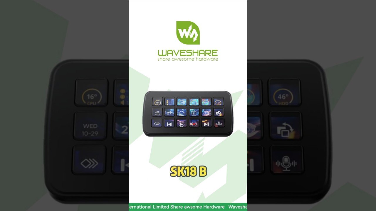 SK18 B,18-Key LCD Control Panel,Dual OS Control Panel,Live Data Integration,Wireless Smart Home