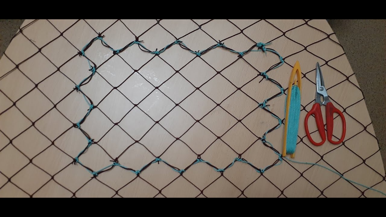 Ремонт рыболовной сети, вставка 2. Net repair. - YouTube