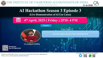 AI Hackathon S3 Ep-3: UC 3 – Knowledge Bank for Corporates Using AI – CA. Karan Gupta
