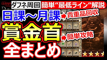 【ウィズダフネ】超わかる日課～月課まとめ＆賞金首の簡単攻略！速攻ランク13/聖堂加護/熟練した能力の秘伝書/金策/霊薬/骨/石/Wizardry Variants Daphneウィザードリィダフネ