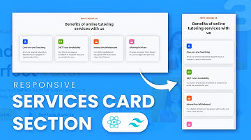 Responsive Animated Cards using ReactJS & Tailwind CSS | Services Section E-Tutor