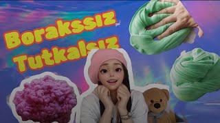 Tutkalsız/Borakssız Slime Tarifleri deniyoruz 🫣 #slime #diy #slimeyapımı 