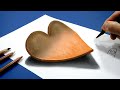 3D Trick Art on paper, Heart