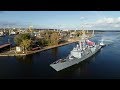 ORP Kościuszko - wejście do portu w Szczecinie - film z drona