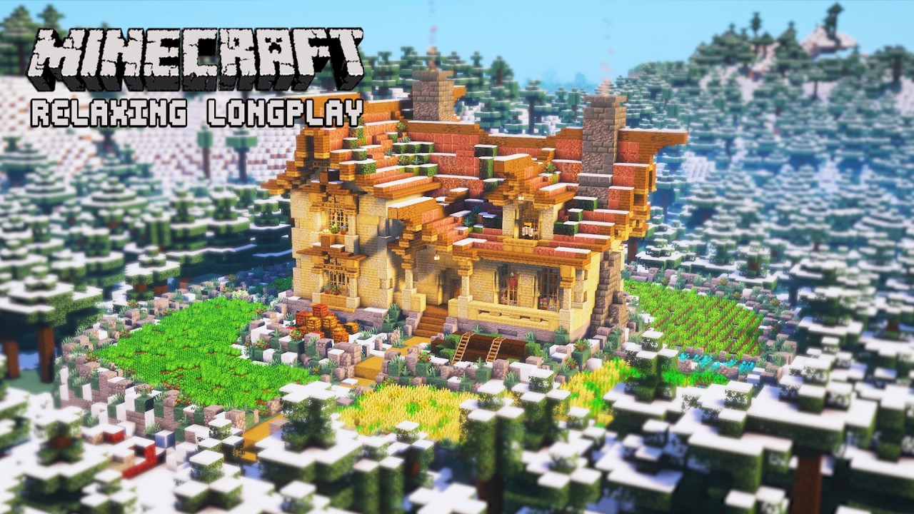 Building a Peaceful Winter Base - Minecraft Relaxing Longplay (No Commentary)