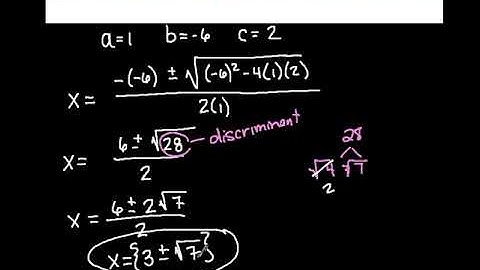 Lesson 3.6 The Quadratic Formula and the Discriminant
