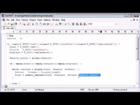 Beginner PHP Tutorial   57   Creating a Find and Replace Application Part 4 flv
