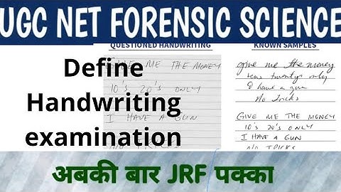 Define Handwriting Examination ||UGC NET/JRF FORENSIC SCIENCE
