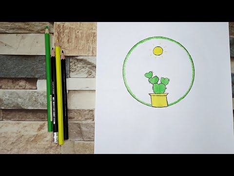 رسم سهل تعليم رسم قلب صبار شكل جميل وبسيط للمبتدئين