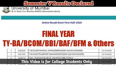 Final Year BA/BCOM/BBI/BAF/BFM & OTHERS Semester 5 Results out | College Students | Ashish Sir