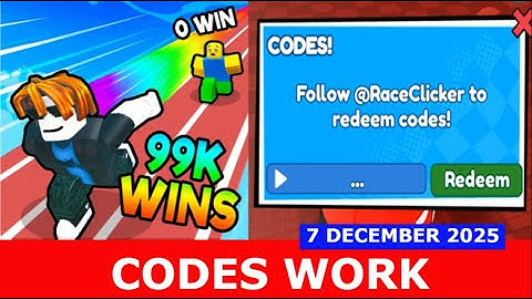 *CODES WERKEN* [🏴‍☠️UPD] ⚡Race Clicker ROBLOX | 8 DECEMBER 2025